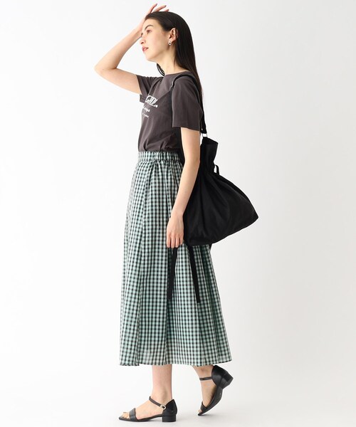 OPAQUE.CLIP（オペークドットクリップ）の「◆ドローストリングワンショルダーバッグ【A4収納可】（ショルダーバッグ・レディース・ブラック/グレー/イエロー/サンドベージュ・00）」の9枚目の写真