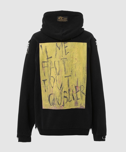 RAF SIMONS(ラフシモンズ)の「Washed big fit hoodie with clasps and patch(パーカー・メンズ・ブラック・XS/S)」の7枚目の写真