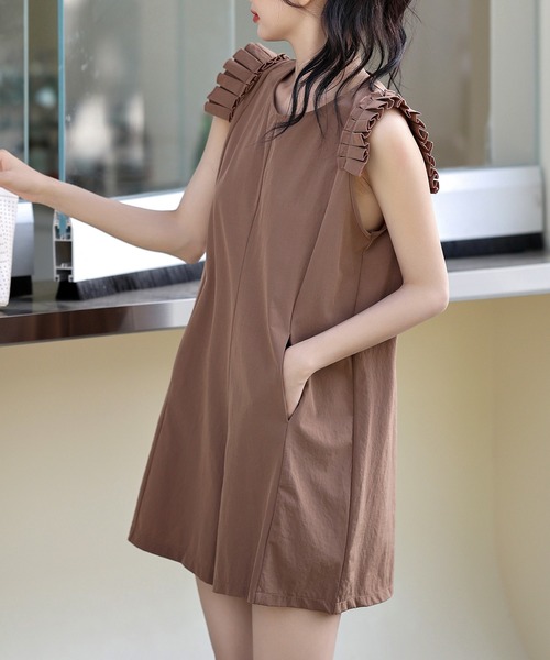 TeddyShop（テディショップ）の「【UVカット率 99%以上】レディース プリーツフリルのきれいめラッシュガード（ラッシュガード・レディース・ネイビー/カーキ/ベージュ/ブラウン/ブラック・S/LL/L/M）」の12枚目の写真