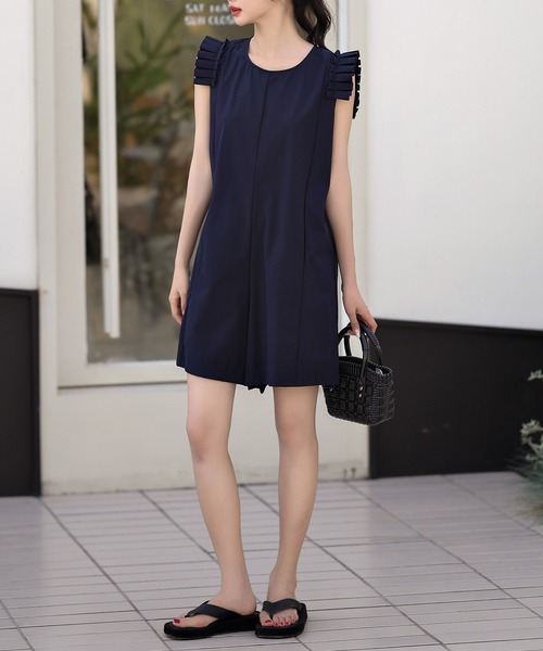 TeddyShop（テディショップ）の「【UVカット率 99%以上】レディース プリーツフリルのきれいめラッシュガード（ラッシュガード・レディース・ネイビー/カーキ/ベージュ/ブラウン/ブラック・S/LL/L/M）」の20枚目の写真