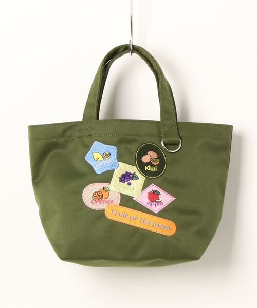 FRUIT OF THE LOOM(フルーツオブザルーム)の「FRUIT OF THE LOOM WAPPEN FRUITS MINI TOTE BAG(トートバッグ・メンズ・カーキ/ブラック/オフホワイト・FREE)」の3枚目の写真