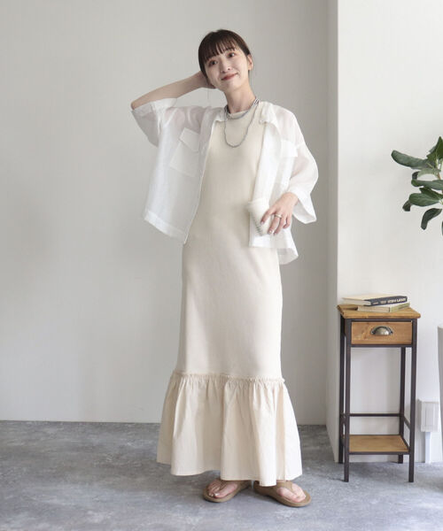 fredy emue（フレディエミュ）の「テレコマーメイドワンピース（ワンピース・レディース・アイボリー/ブラック/グレイッシュブルー・38）」の2枚目の写真