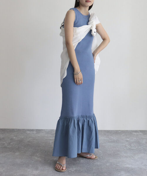 fredy emue（フレディエミュ）の「テレコマーメイドワンピース（ワンピース・レディース・アイボリー/ブラック/グレイッシュブルー・38）」の17枚目の写真