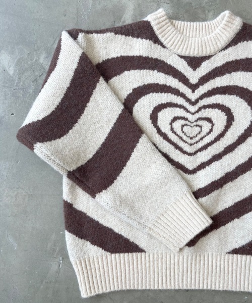 SHAGGIE（シャギー）の「ハート柄オーバーサイズプルオーバーウール混