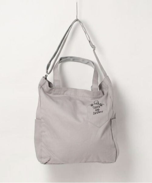 THRASHER（スラッシャー）の「スラッシャー トートバッグ L 帆布 キャンバス 2Way（ショルダーバッグ・メンズ・グレー/ベージュ/ブラック/アイボリー/ブラック系その他2/ホワイト系その他2・FREE）」の6枚目の写真