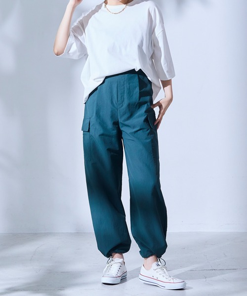 for/c（フォーシー）の「はっ水裾ドロストナイロンカーゴパンツ