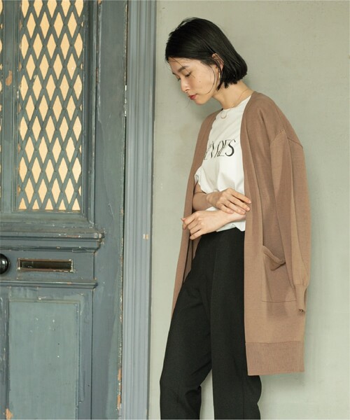 OPAQUE.CLIP（オペークドットクリップ）の「◆ドロップショルダーロゴプリントTシャツ/コットン100％【洗濯機洗い可】（Tシャツ/カットソー・レディース・ブラック/オフホワイト/レンガ・00）」の5枚目の写真