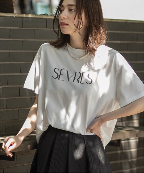 OPAQUE.CLIP（オペークドットクリップ）の「◆ドロップショルダーロゴプリントTシャツ/コットン100％【洗濯機洗い可】（Tシャツ/カットソー・レディース・ブラック/オフホワイト/レンガ・00）」の13枚目の写真