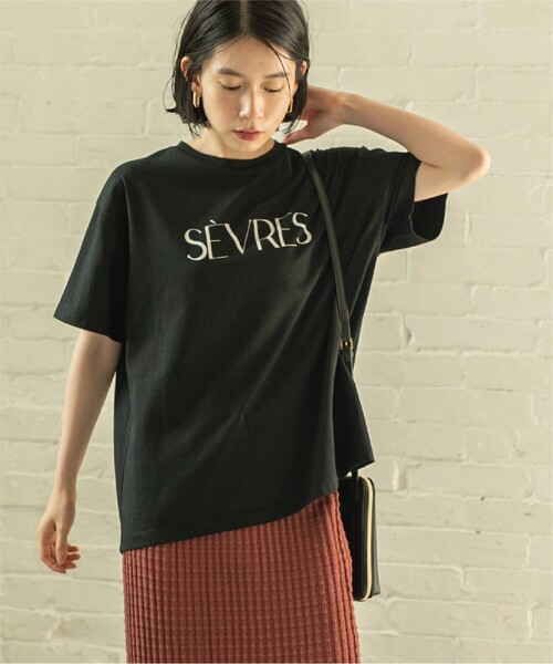 OPAQUE.CLIP（オペークドットクリップ）の「◆ドロップショルダーロゴプリントTシャツ/コットン100％【洗濯機洗い可】（Tシャツ/カットソー・レディース・ブラック/オフホワイト/レンガ・00）」の18枚目の写真