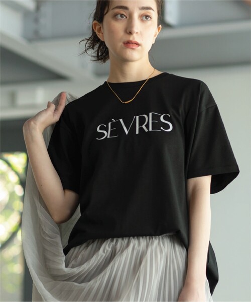 OPAQUE.CLIP（オペークドットクリップ）の「◆ドロップショルダーロゴプリントTシャツ/コットン100％【洗濯機洗い可】（Tシャツ/カットソー・レディース・ブラック/オフホワイト/レンガ・00）」の15枚目の写真