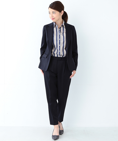 Demi-Luxe BEAMS（デミルクス ビームス）の「ORIAN / マルチストラライプ ストレッチミニシャツ（シャツ/ブラウス・レディース・ベージュ・40/38）」の10枚目の写真