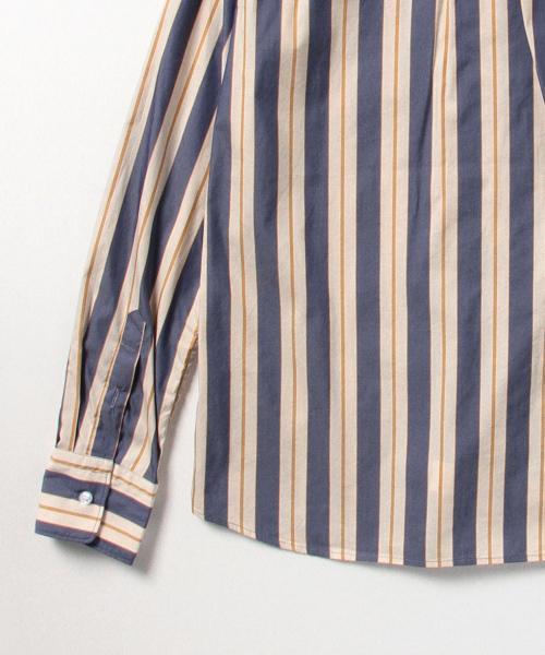 Demi-Luxe BEAMS（デミルクス ビームス）の「ORIAN / マルチストラライプ ストレッチミニシャツ（シャツ/ブラウス・レディース・ベージュ・40/38）」の4枚目の写真