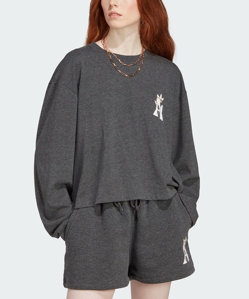 adidas（アディダス）の「アディダス オリジナルス × ムーミン 長袖Tシャツ / ロンT / アディダスオリジナルス adidas Originals（Tシャツ/カットソー・レディース・ダークグレー/グリーン・LARGE/SMALL/MEDIUM/X-LARGE/XX-LARGE/X-SMALL）」の2枚目の写真