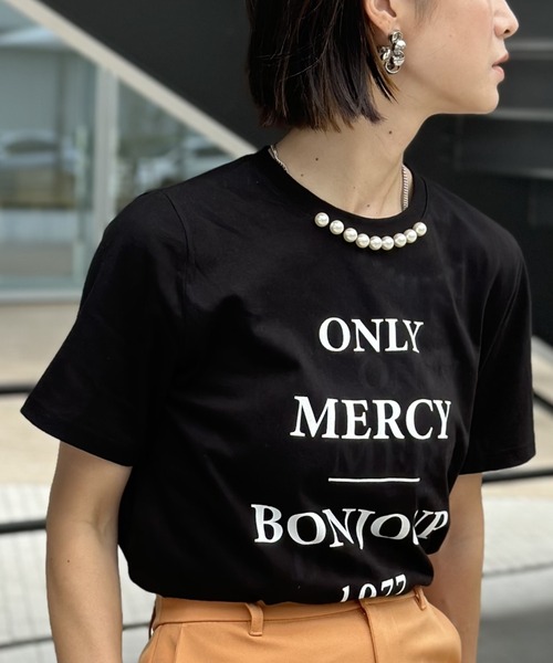 deux amour（ドゥーザムール）の「ONLY MERCY Tshirts（Tシャツ/カットソー・レディース・ホワイト/ブラック・FREE）」の2枚目の写真
