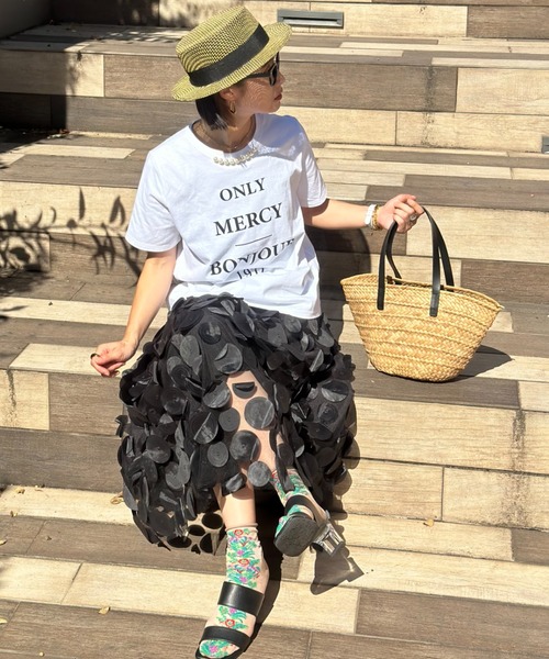 deux amour（ドゥーザムール）の「ONLY MERCY Tshirts（Tシャツ/カットソー・レディース・ホワイト/ブラック・FREE）」の4枚目の写真