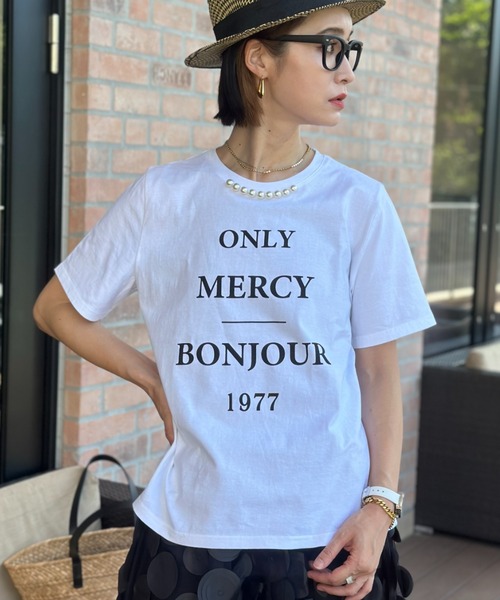 deux amour（ドゥーザムール）の「ONLY MERCY Tshirts（Tシャツ/カットソー・レディース・ホワイト/ブラック・FREE）」の3枚目の写真