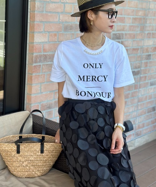 deux amour（ドゥーザムール）の「ONLY MERCY Tshirts（Tシャツ/カットソー・レディース・ホワイト/ブラック・FREE）」の7枚目の写真