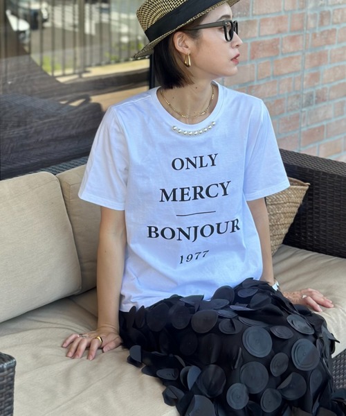 deux amour（ドゥーザムール）の「ONLY MERCY Tshirts（Tシャツ/カットソー・レディース・ホワイト/ブラック・FREE）」の8枚目の写真