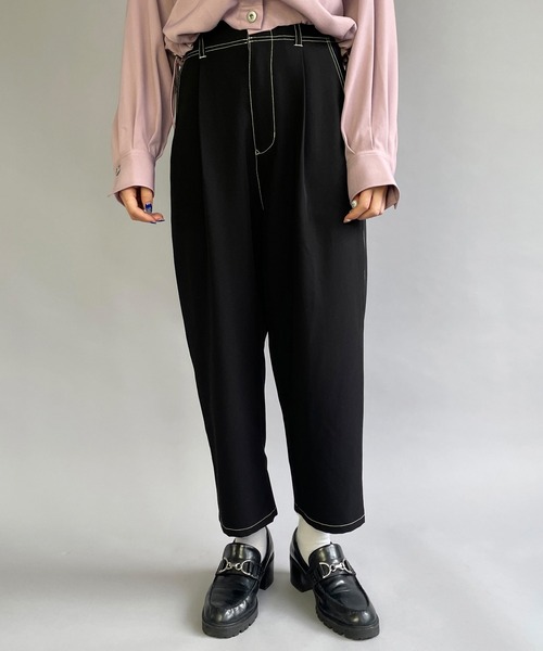 【美品】け9 萠モユル 変形パンツ 黒ブラック M~L シンプル ゆったり 無地 美品】け9 萠モユル 変形パンツ 黒ブラック M~L シンプル