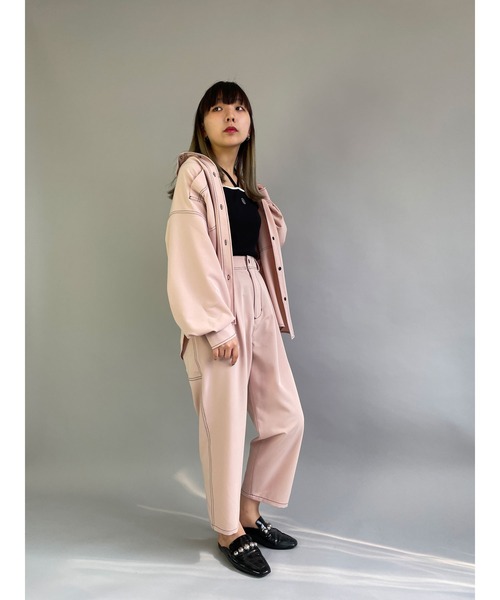 179/WG（イチナナキュウダブルジー）の「配色ステッチサルエルパンツ（その他パンツ・レディース・ピンク/ブラック/ブルー/オフホワイト・SMALL/MEDIUM）」の14枚目の写真