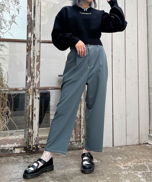 179/WG（イチナナキュウダブルジー）の「配色ステッチサルエルパンツ（その他パンツ・レディース・ピンク/ブラック/ブルー/オフホワイト・SMALL/MEDIUM）」の9枚目の写真