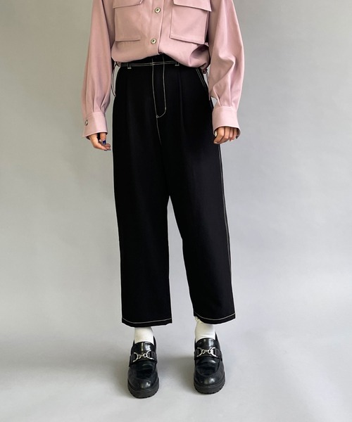 179/WG（イチナナキュウダブルジー）の「配色ステッチサルエルパンツ（その他パンツ・レディース・ピンク/ブラック/ブルー/オフホワイト・SMALL/MEDIUM）」の20枚目の写真