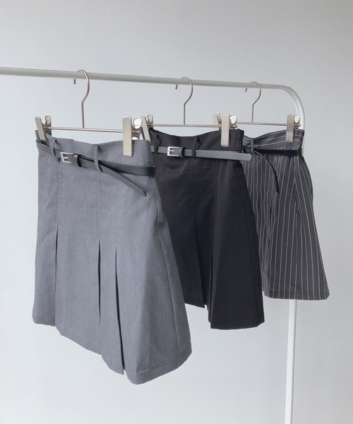 AS KNOW AS plus（アズノゥアズプラス）の「☆ベルト付プリーツミニスカート（スカート・レディース・ブラック/グレー/グレー系その他・FREE）」の7枚目の写真