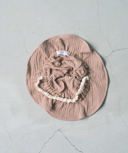 riziere（リジェール）の「ダブルガーゼフリルハット（ハット・キッズ・グレイッシュベージュ/ブラウン系1/ピンク・FREE）」の11枚目の写真