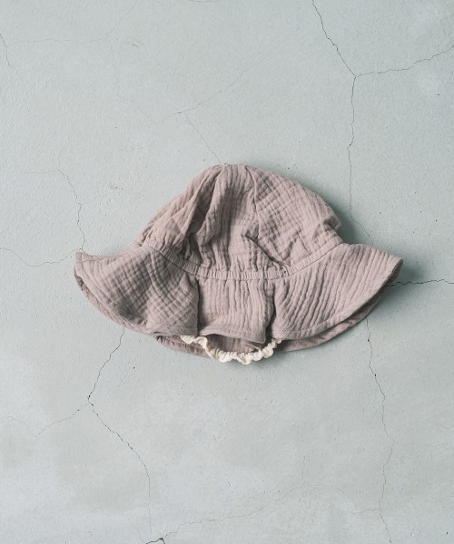 riziere（リジェール）の「ダブルガーゼフリルハット（ハット・キッズ・グレイッシュベージュ/ブラウン系1/ピンク・FREE）」の14枚目の写真