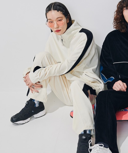 VISION STREET WEAR（ヴィジョンストリートウェア）の「【VISION STREET WEAR】セットアップ対応 ベロアトラックパンツ / カラージャージ（その他パンツ・レディース・ブルー/アイボリー/ブラック/ブラウン・MEDIUM/LARGE/X-LARGE）」の7枚目の写真