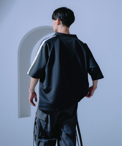 Ellno Loset（エルノロゼット）の「ジャガードラインハーフジッププルオーバー/セットアップ対応（Tシャツ/カットソー・メンズ・ブラック/ブルーグリーン・LARGE/MEDIUM/SMALL）」の7枚目の写真