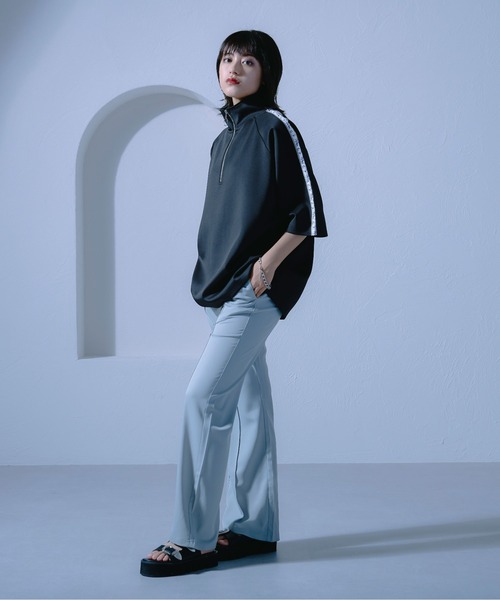 Ellno Loset（エルノロゼット）の「ジャガードラインハーフジッププルオーバー/セットアップ対応（Tシャツ/カットソー・メンズ・ブラック/ブルーグリーン・LARGE/MEDIUM/SMALL）」の16枚目の写真