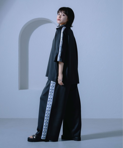 Ellno Loset（エルノロゼット）の「ジャガードラインハーフジッププルオーバー/セットアップ対応（Tシャツ/カットソー・メンズ・ブラック/ブルーグリーン・LARGE/MEDIUM/SMALL）」の19枚目の写真