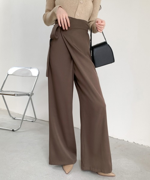ABITOKYO（アビトーキョー）の「サイドリボンラップ風ワイドパンツ（その他パンツ・レディース・モカ/ベージュ/ブラック・M/L）」の17枚目の写真