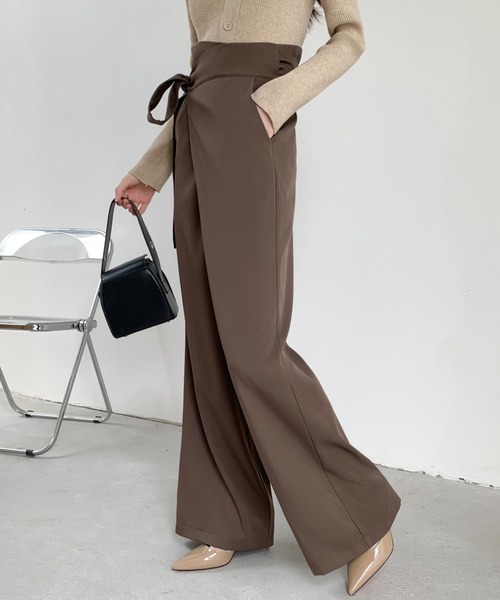 ABITOKYO（アビトーキョー）の「サイドリボンラップ風ワイドパンツ（その他パンツ・レディース・モカ/ベージュ/ブラック・M/L）」の19枚目の写真