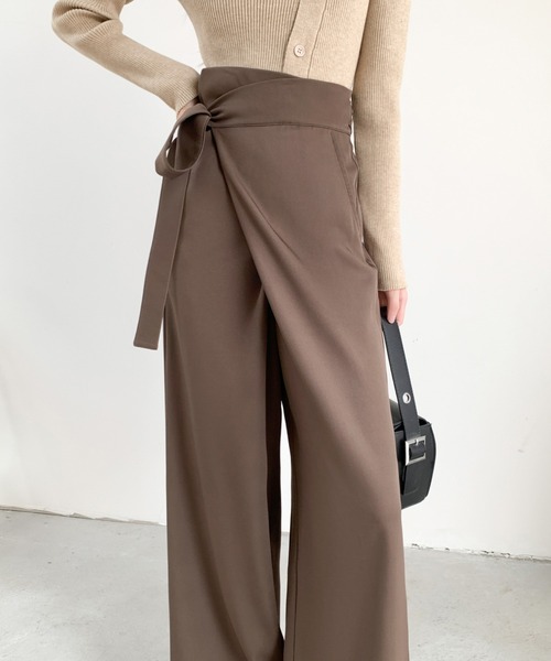 ABITOKYO（アビトーキョー）の「サイドリボンラップ風ワイドパンツ（その他パンツ・レディース・モカ/ベージュ/ブラック・M/L）」の20枚目の写真