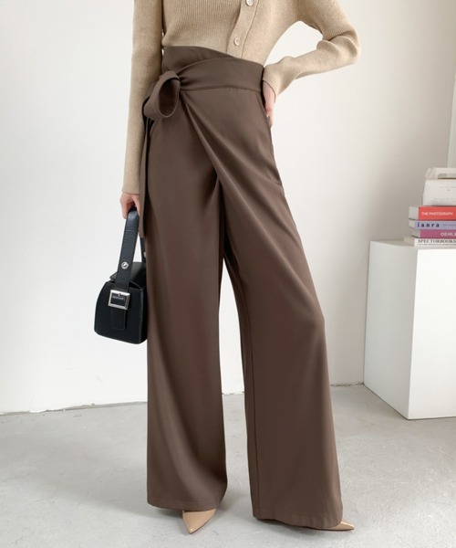 ABITOKYO（アビトーキョー）の「サイドリボンラップ風ワイドパンツ（その他パンツ・レディース・モカ/ベージュ/ブラック・M/L）」の21枚目の写真