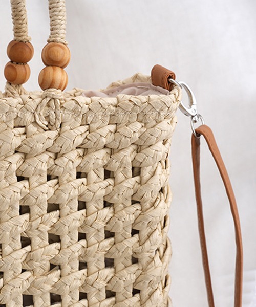 aimoha(アイモハ)の「シンプル 2WAYかごバッグ(かごバッグ・レディース・オフホワイト/ベージュ・FREE)」の19枚目の写真