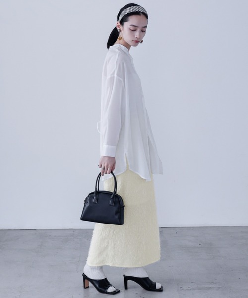 Fashion Letter(ファッションレター)の「シャギーニット タイトロングスカート(スカート・レディース・ブラック/アイボリー・M)」の8枚目の写真