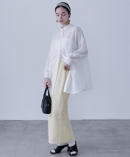 Fashion Letter(ファッションレター)の「シャギーニット タイトロングスカート(スカート・レディース・ブラック/アイボリー・M)」の9枚目の写真