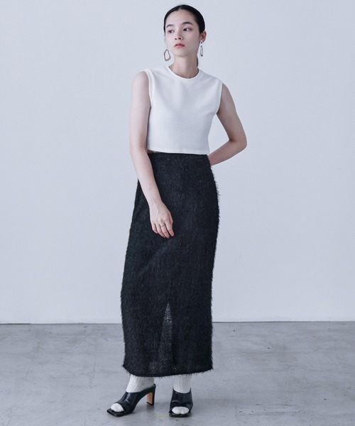 Fashion Letter(ファッションレター)の「シャギーニット タイトロングスカート(スカート・レディース・ブラック/アイボリー・M)」の17枚目の写真