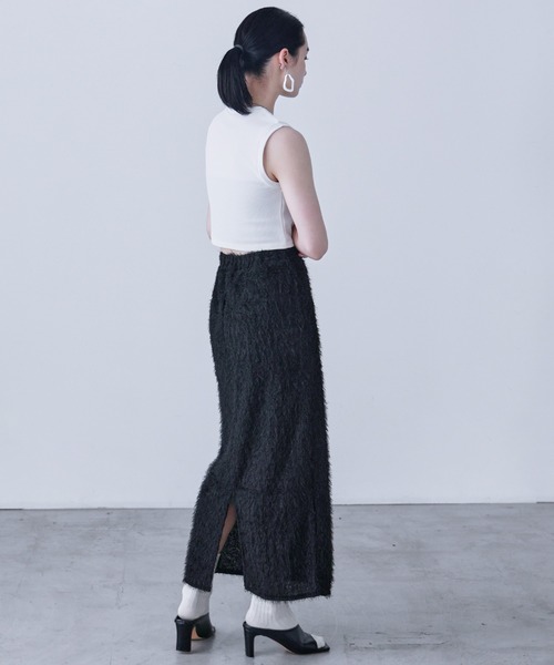 Fashion Letter(ファッションレター)の「シャギーニット タイトロングスカート(スカート・レディース・ブラック/アイボリー・M)」の19枚目の写真