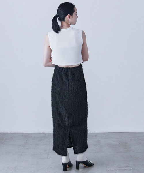 Fashion Letter(ファッションレター)の「シャギーニット タイトロングスカート(スカート・レディース・ブラック/アイボリー・M)」の20枚目の写真