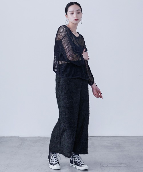 Fashion Letter(ファッションレター)の「シャギーニット タイトロングスカート(スカート・レディース・ブラック/アイボリー・M)」の22枚目の写真