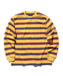 BEAMS PLUS | BEAMS PLUS / マルチ ホリゾンタル ストライプ ロングスリーブ ポケット Tシャツ(Tシャツ/カットソー)