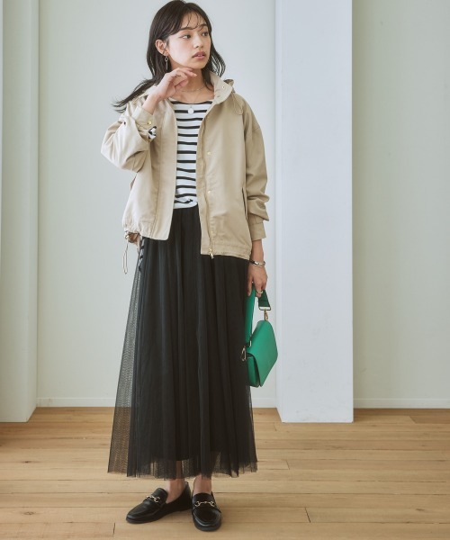 nissen（ニッセン）の「６枚ハギドラマティックチュールマキシ丈スカート（スカート・レディース・ライトベージュ/ライトグレー/ブラック/カーキ/サックスブルー系・L/M/S/LL）」の7枚目の写真