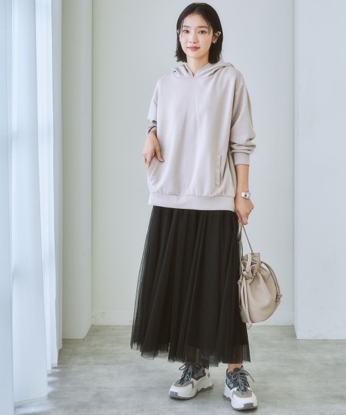 nissen（ニッセン）の「６枚ハギドラマティックチュールマキシ丈スカート（スカート・レディース・ライトベージュ/ライトグレー/ブラック/カーキ/サックスブルー系・L/M/S/LL）」の8枚目の写真