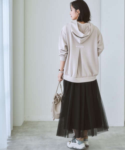 nissen（ニッセン）の「６枚ハギドラマティックチュールマキシ丈スカート（スカート・レディース・ライトベージュ/ライトグレー/ブラック/カーキ/サックスブルー系・L/M/S/LL）」の9枚目の写真