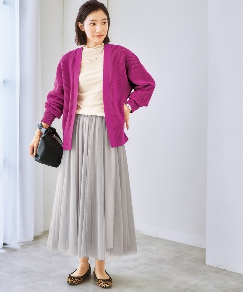 nissen（ニッセン）の「６枚ハギドラマティックチュールマキシ丈スカート（スカート・レディース・ライトベージュ/ライトグレー/ブラック/カーキ/サックスブルー系・L/M/S/LL）」の11枚目の写真