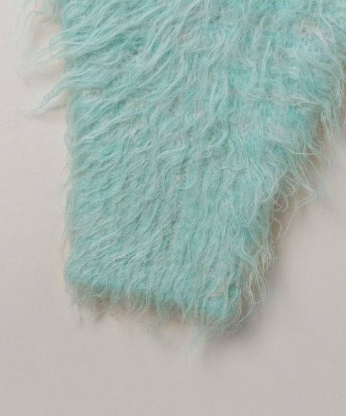 JEANASIS（ジーナシス）の「MIXシャギーショートクルーカーディガン/983859（カーディガン/ボレロ・レディース・チャコールグレー/ブルー系その他/オフホワイト・FREE）」の7枚目の写真